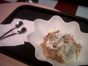 Red Mango's original and green tea frozen yoghurt