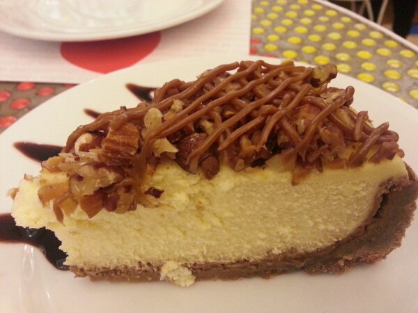 Two-Nut Caramel Cheesecake
